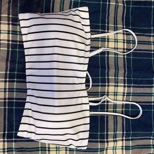 Striped bathing suit top